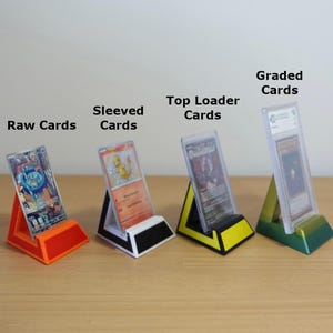 Support pour cartes personnalisé Pokémon, support imprimé en 3D, présentoir pour cartes, porte-cartes gradués, support à chargement par le haut, support pour collectionneur de cartes,
