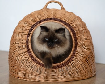 Panier pour chat "GROTTE" - 50x40xH36cm (hauteur 40 cm avec anse)