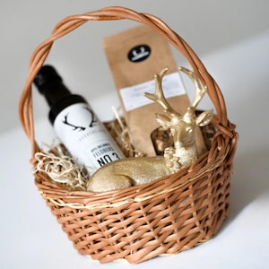 Ronde geweven geschenkmand BELLA (2 maten) leeg