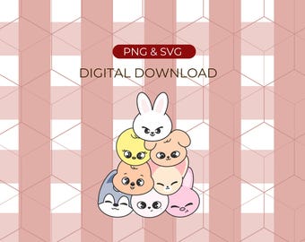 SKZOO Stray Kids SVG PNG: Kpop Characters Cut File (Digital Download)