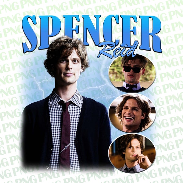 Spencer Reid png T-Shirt, Graphic Unisex T-shirt, Retro 90's Fans Homage T-shirt, Gift For 300 dpi