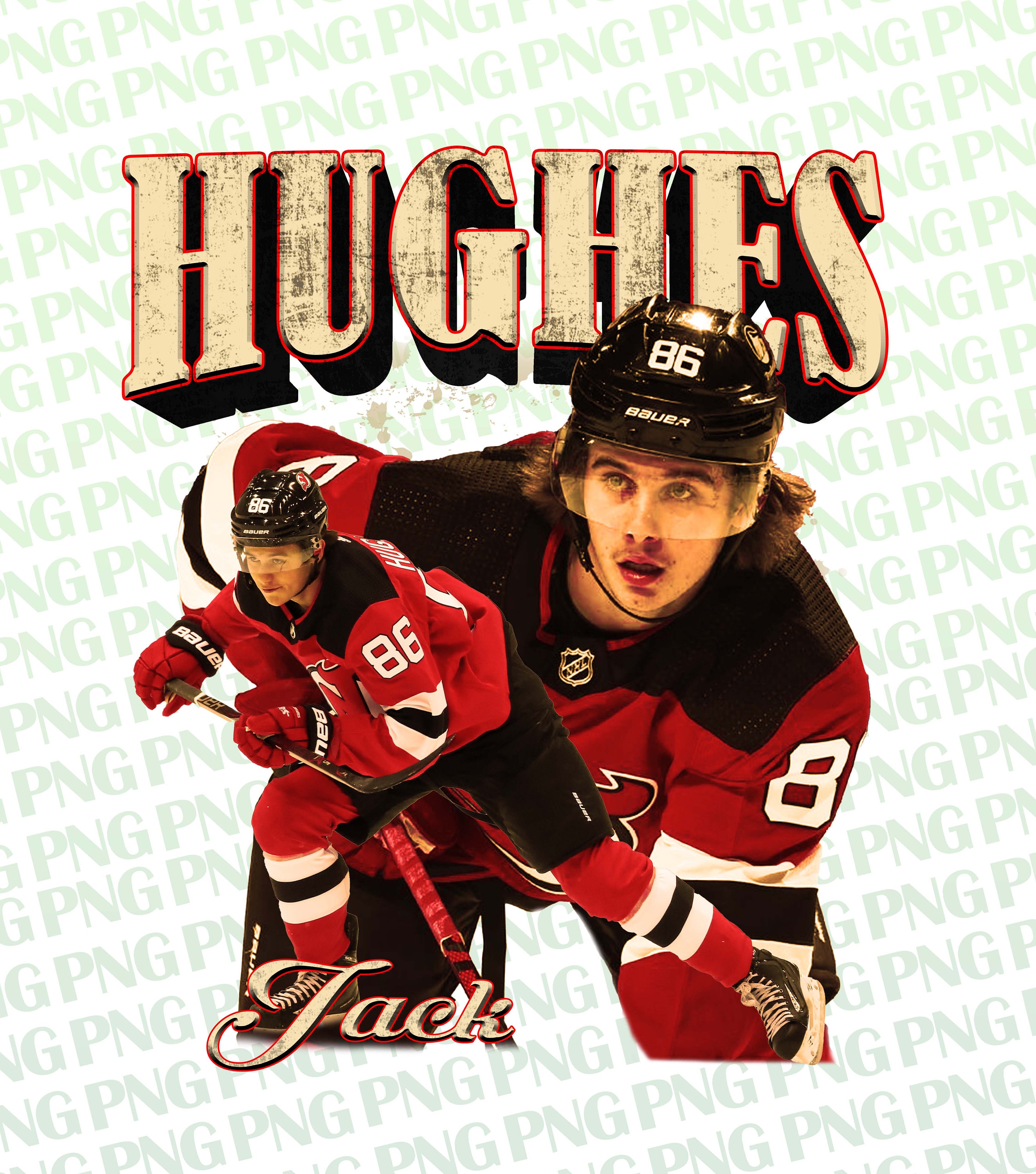 New Jersey Devils Hoodie 3D Jack Hughes 86 Jersey Devils Gift