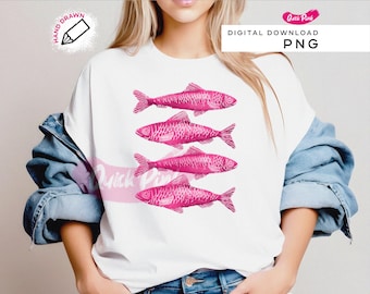 Sardinhas PNG, Costeira PNG, Sardinhas Retro Png, Estética de Pescador em Praia Png Núcleo de Pescador, Design de Camisa de Pescador Png
