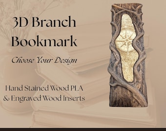 Adventure Wood Bookmark, Hiking & Camping 3D Branch Book Marker, Gift for Hikers and Readers, Outdoorsy Bookish Gift