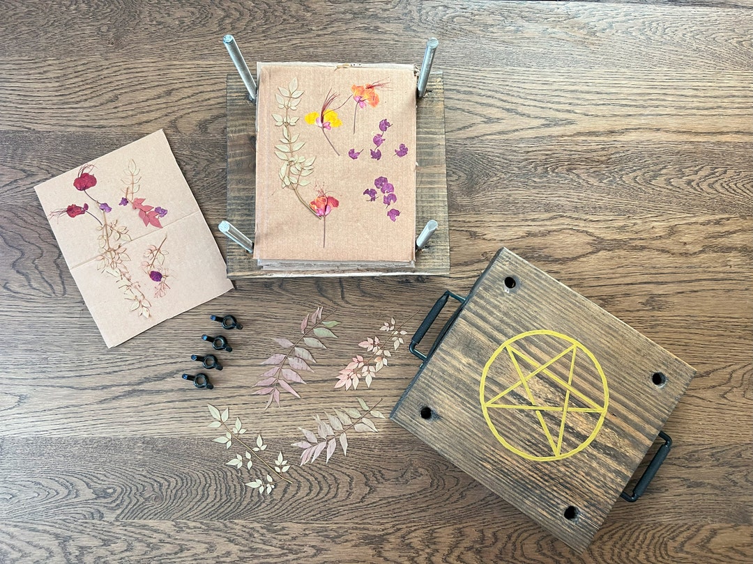 Handmade Wood Flower Press Customizable Design & Finish Etsy