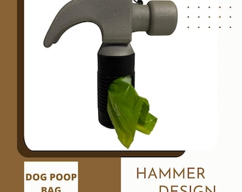 Dog Poop Bag Holder, Hammer Tool Leash Dispenser, Funny Woodworker Dog Gift, Carpenter Gift, Gift for Dog Walkers