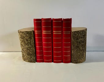 Wood Bookends Handmade, White Oak with Live Bark Edge, Reclaimed Branch Pair, Rustic Shelf & Desk Decor, Book Lover Gift