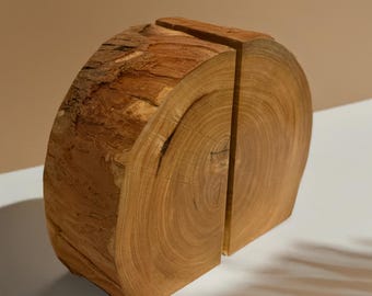 Wood Bookends Handmade, Reclaimed Ash Pair with Black Epoxy, Rustic Shelf Decor, Durable Bookshelf Accent, Reader Gift