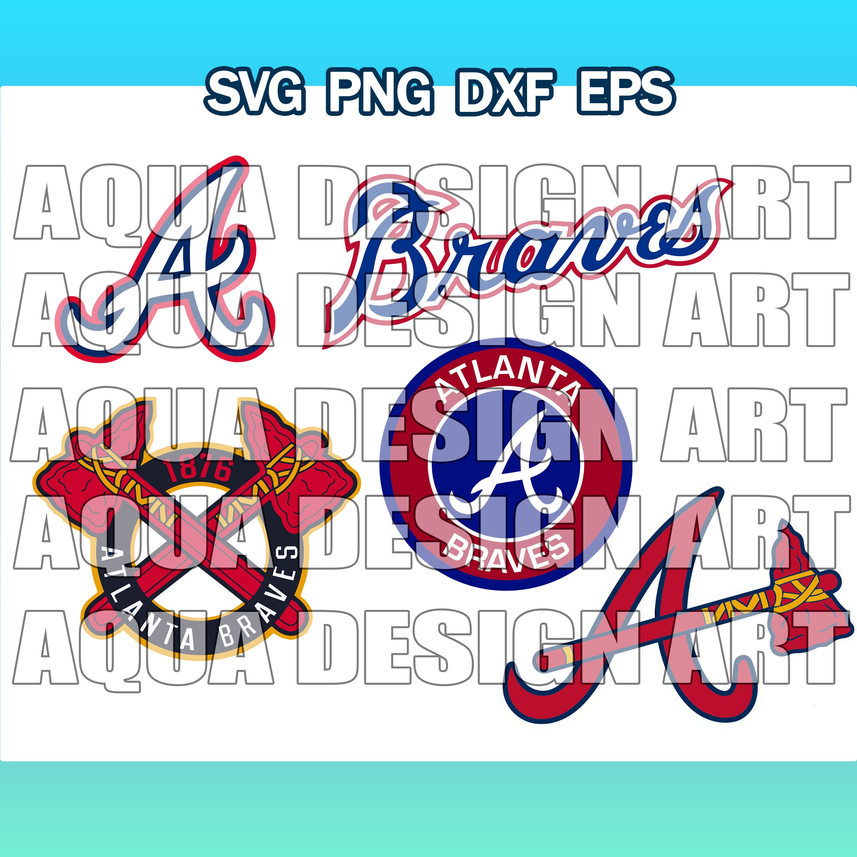 atlanta braves tomahawk crossed with lightning bolt DIGITAL FILE