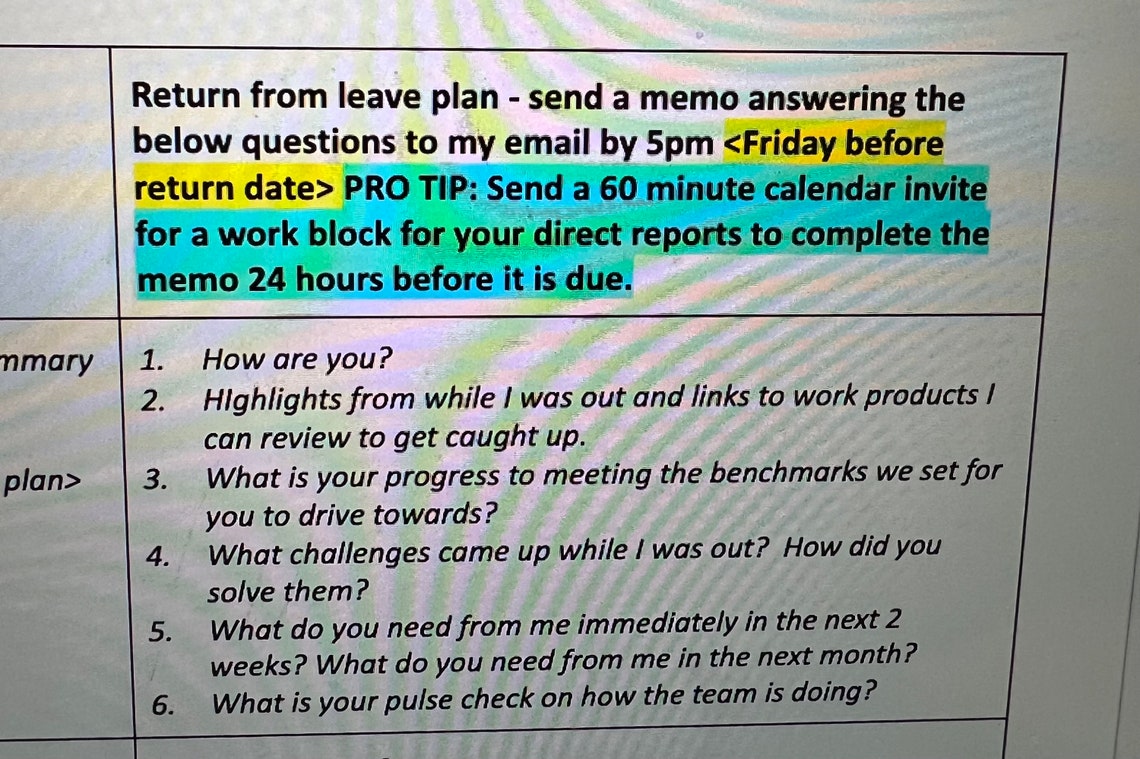 Parental Leave Plan Template Etsy