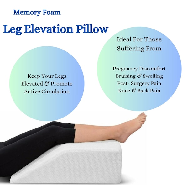 Knee Leg Elevating Wedge Pillow Orthopaedic Support for Lower Back Hip & Knee Pain help Injury Recovery Zipped Cover