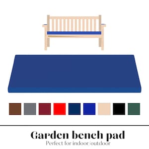 Outdoor Garden Bench Seat Pad Foam Cushions 2 3 4 Seater For Patio Furniture With Waterproof Fabric Zipped Cover
