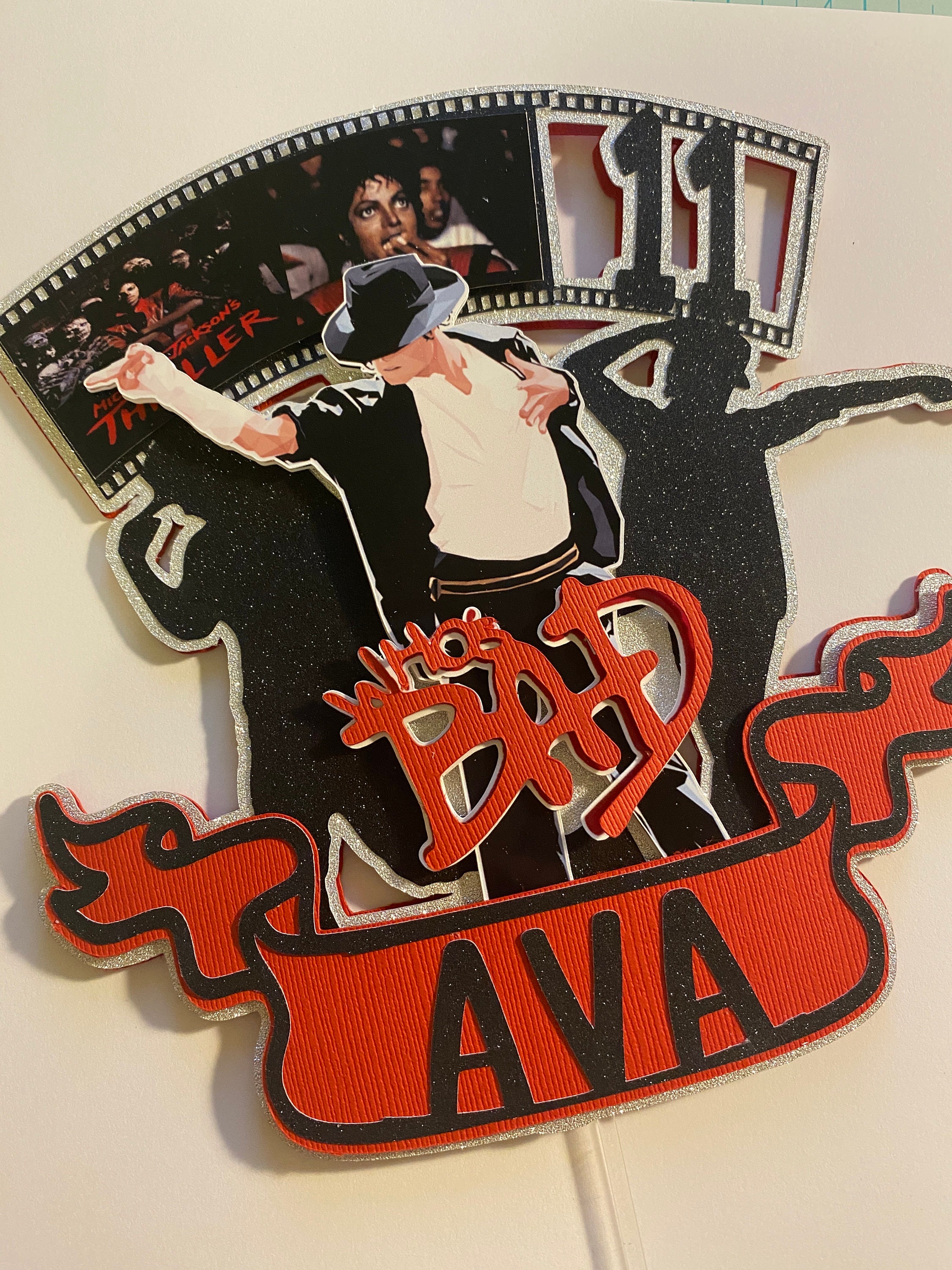 Michael Jackson Cake Topper, Who's Bad Cake Topper, King of Pop Cake