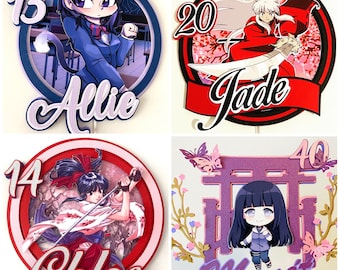 Custom Anime Cake Topper: Personalized Birthday Party Decor