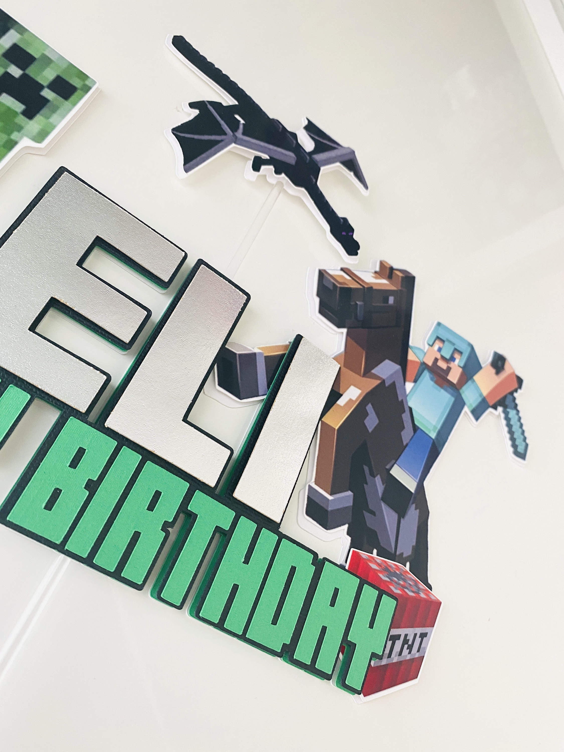 Custom Name Pixel Cake Topper