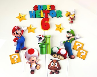 Custom Mario Birthday Cake Topper: Personalized Party Decor