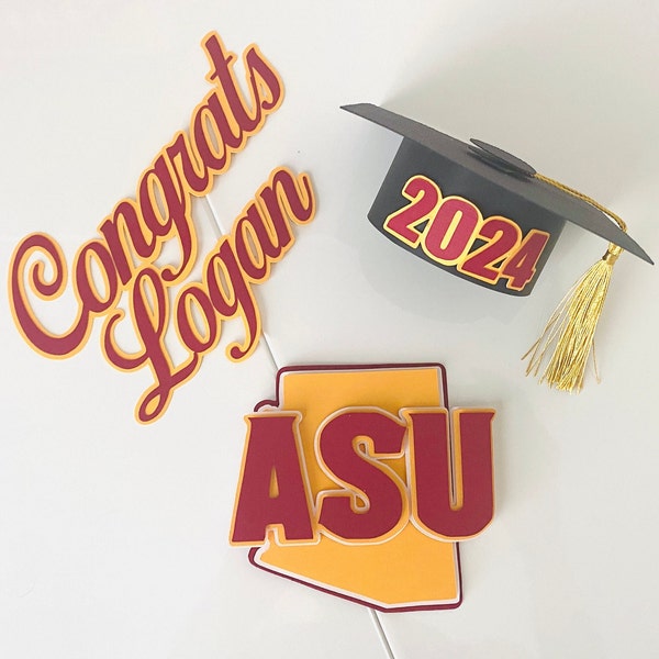 ASU Cake Topper,  Arizona State University Cake Topper, ASU Graduation Party.