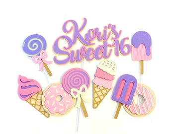 Candyland Sweet 16 Cake Topper: Ice Cream Birthday Decor