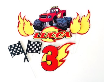 Monster Truck Cake Topper: Personalized Birthday Party Decoration