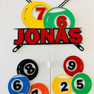 Snooker Cake Topper,  Billiards Cake Topper,  Custom Snooker Cake Topper, Billiards Party Cake Topper, Snooker Cake Decor