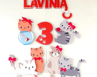Custom Kitten Cake Topper: Cat Birthday Party Decor