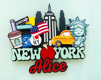 New York Theme Cake Topper: Personalized Birthday Party Decor
