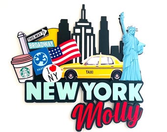 Personalized New York Theme Cake Topper