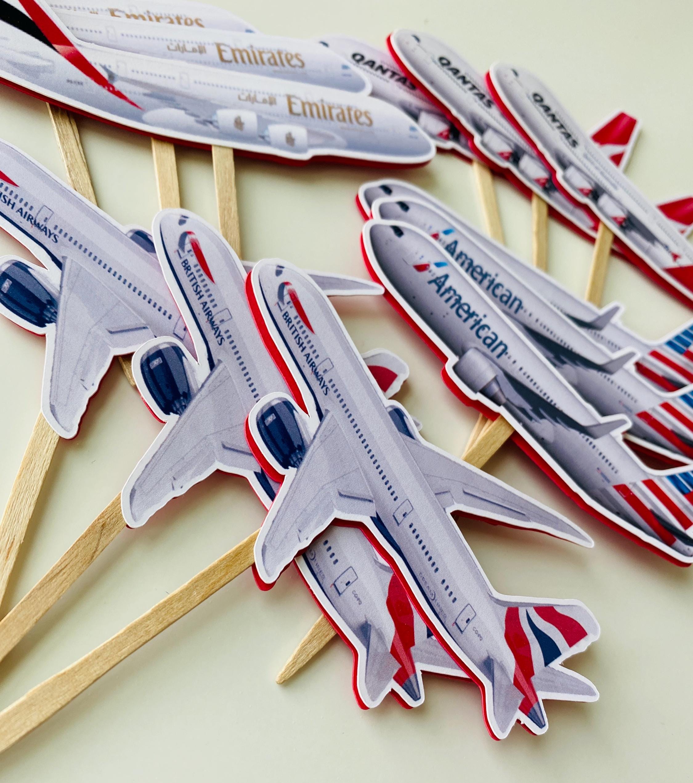 12 Airplanes Cupcake Toppers, Air Transportation Party Theme, Airport Cupcake Topper, Airplane Decor Birthday Party.