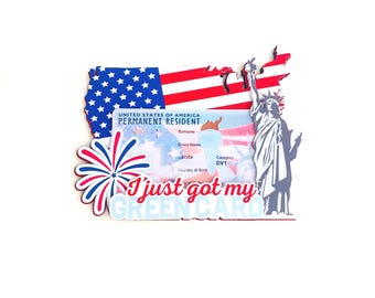 Green Card Cake Topper.