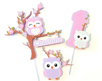 Owl Cake Topper, Owl Birthday Decor.