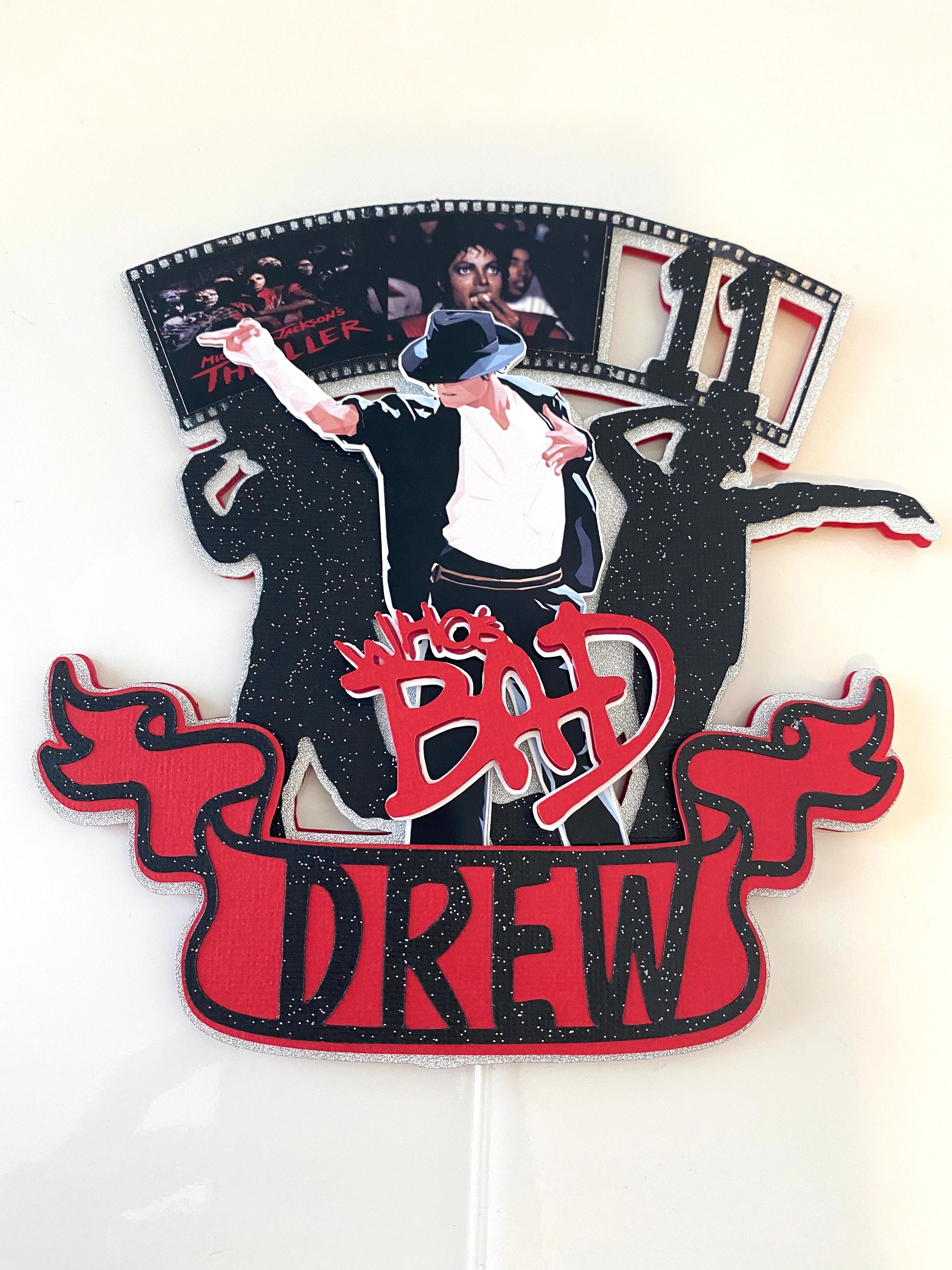 Michael Jackson Cake Topper, Who's Bad Cake Topper, King of Pop Cake