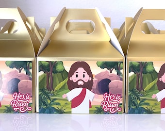 He is Risen Gable Boxes: Easter Christening Favors, Set of 10