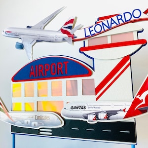 Airplane Cake Topper, Air Transportation Party Theme, Airport Cake Topper, Airplane Decor Birthday Party, Plane Cake Topper