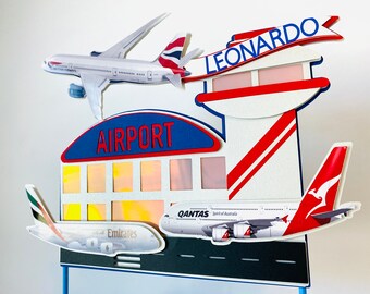 Personalized Airplane Cake Topper: Air Transportation Birthday Party