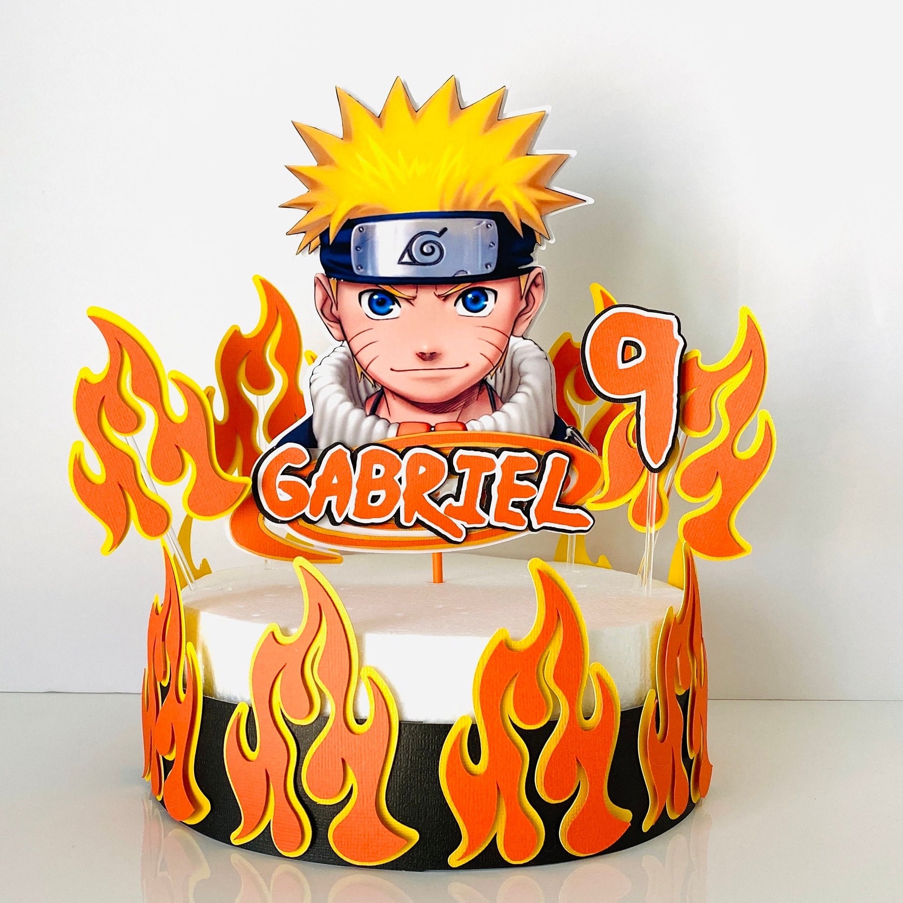 Cartoon Anime 8th Birthday Cake Topper-Ideal for a Cartoon Anime Themed  Party or a Boy or Girl's Birthday Party Decoration