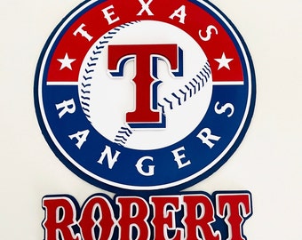 Personalized Texas Rangers Cake Topper: Baseball Birthday Party