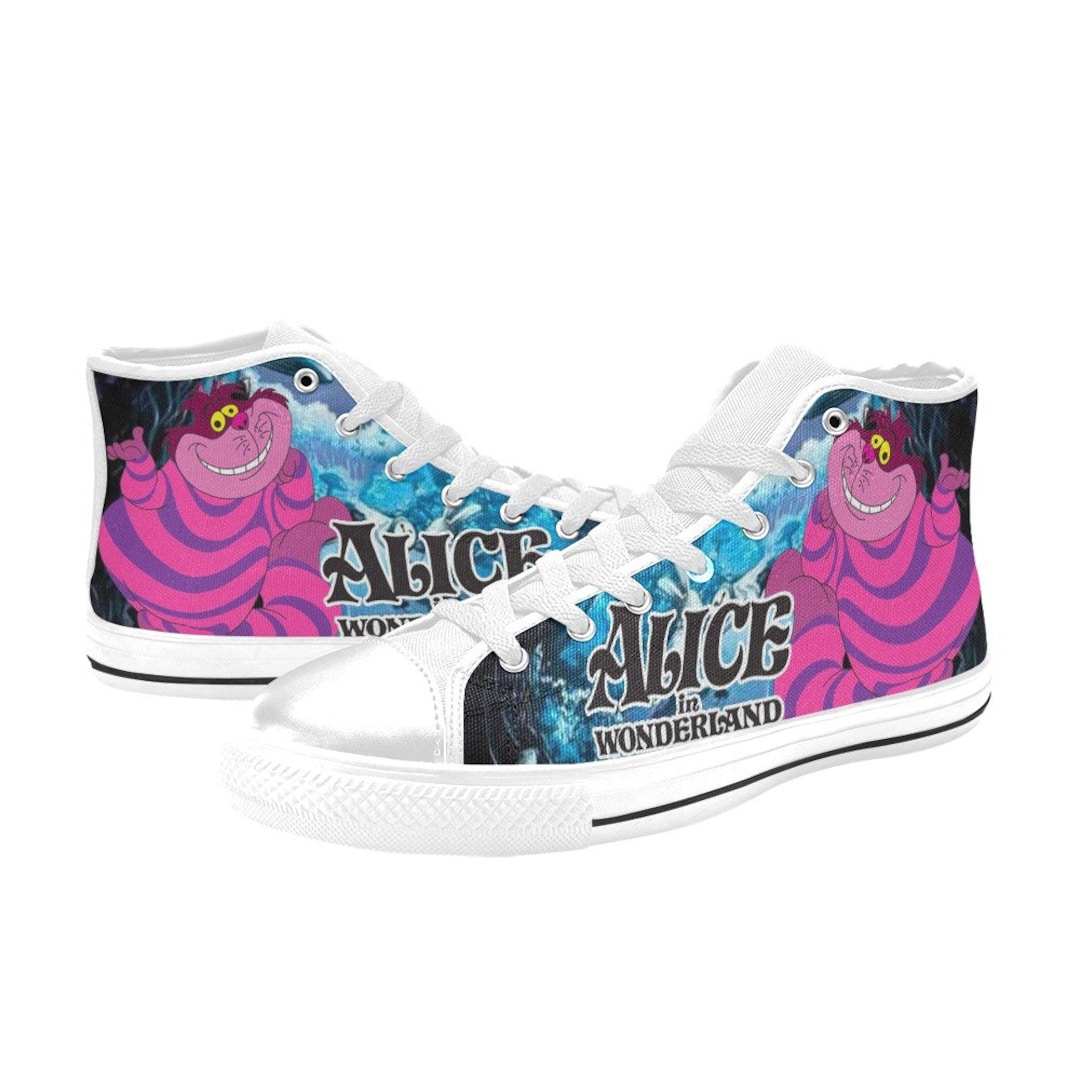 Alice in Wonderland Cheshire Cat High Top Shoes Sneakers Etsy