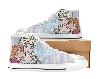 Frozen High Top Shoes Sneakers, Personalized Custom Kids, and Adult