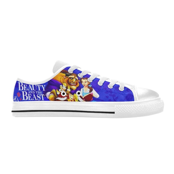 Beauty & The Beast Low Top Shoes Sneakers, Personalized Custom Kids, and Adult