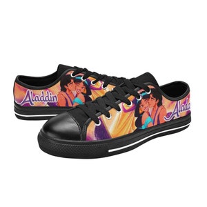 Aladdin Low Top Shoes Sneakers, Personalized Custom Kids, and Adult
