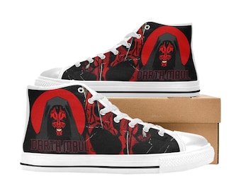 Darth Maul High Top Shoes Sneakers, Personalized Custom Kids, and Adult