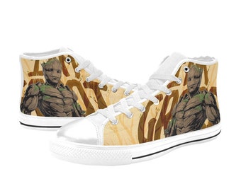 Groot High Top Shoes Sneakers, Personalized Custom Kids, and Adult