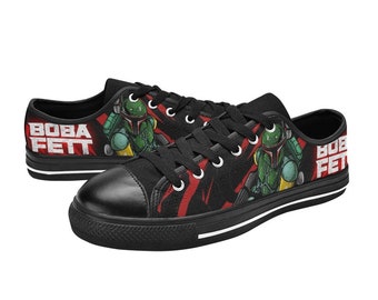 Tênis cano baixo Boba Fett, personalizados para crianças e adultos