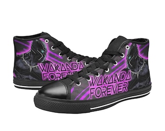 Black Panther High Top Shoes Sneakers, Personalized Custom Kids, and Adult
