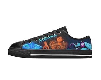 Moana Low Top Shoes Sneakers, Personalized Custom Kids, and Adult