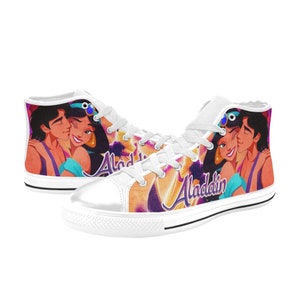 Princess Jasmine Aladdin High Top Shoes Sneakers, Personalized Custom Kids, and Adult