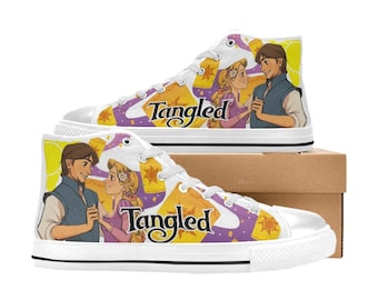 Tangled High Top Shoes Sneakers, Personalized Custom Kids, and Adult ( No Box )