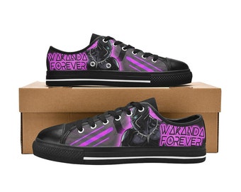 Black Panther Low Top Shoes Sneakers, Personalized Custom Kids, and Adult