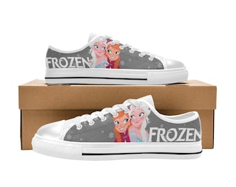 Frozen Low Top Shoes Sneakers, Personalized Custom Kids, and Adult