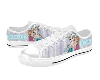 Frozen Low Top Shoes Sneakers, Personalized Custom Kids, and Adult